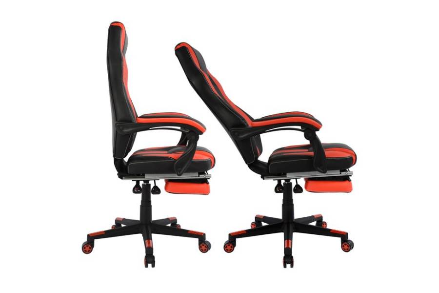 ΚΑΡΕΚΛΑ ΓΡΑΦΕΙΟΥ GAMING HM1064.01 SPEED ΜΑΥΡΟ ΚΟΚΚΙΝΟ & ΥΠΟΠΟΔΙΟ 72x76,5x123,5 cm