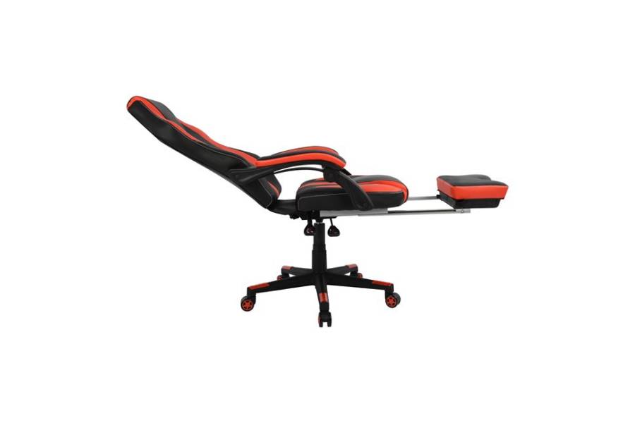 ΚΑΡΕΚΛΑ ΓΡΑΦΕΙΟΥ GAMING HM1064.01 SPEED ΜΑΥΡΟ ΚΟΚΚΙΝΟ & ΥΠΟΠΟΔΙΟ 72x76,5x123,5 cm