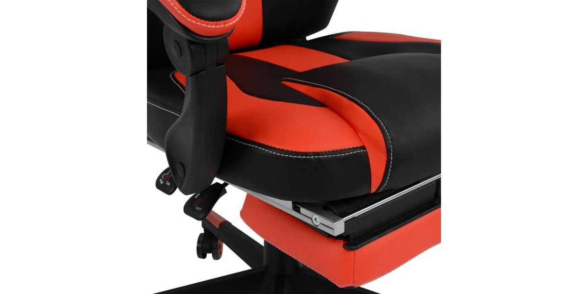 ΚΑΡΕΚΛΑ ΓΡΑΦΕΙΟΥ GAMING HM1064.01 SPEED ΜΑΥΡΟ ΚΟΚΚΙΝΟ & ΥΠΟΠΟΔΙΟ 72x76,5x123,5 cm