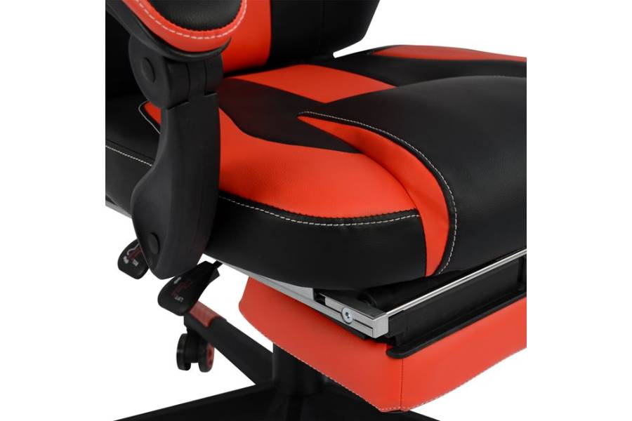 ΚΑΡΕΚΛΑ ΓΡΑΦΕΙΟΥ GAMING HM1064.01 SPEED ΜΑΥΡΟ ΚΟΚΚΙΝΟ & ΥΠΟΠΟΔΙΟ 72x76,5x123,5 cm