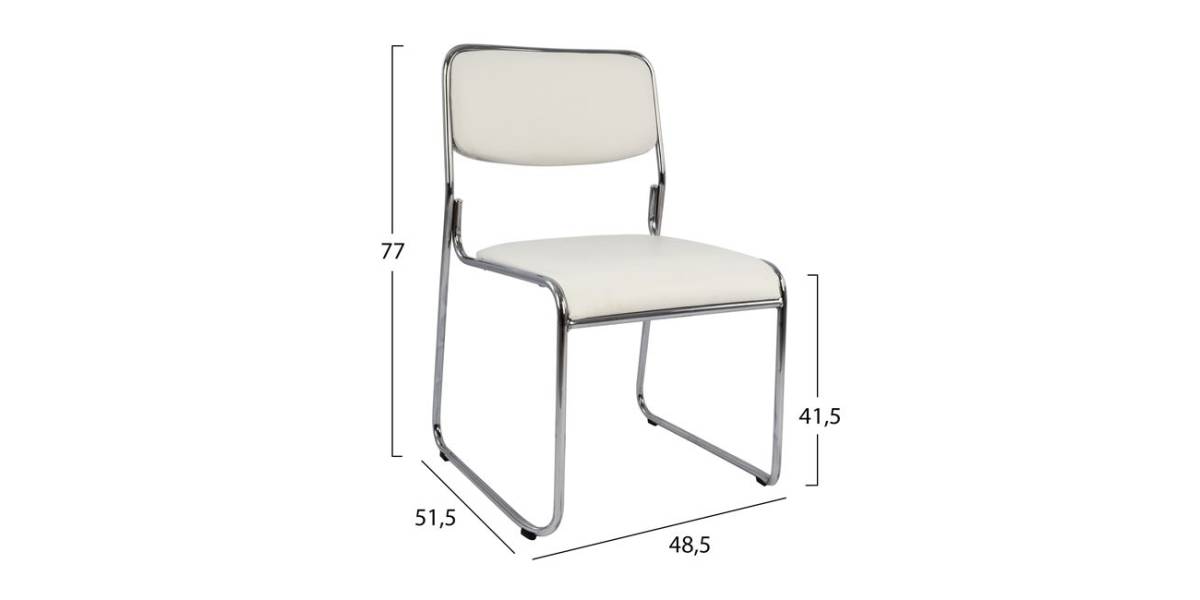 ΚΑΡΕΚΛΑ ΓΡΑΦΕΙΟΥ ΣΥΝΕΡΓΑΣΙΑΣ MABEL HM1019.02 ΣΕ ΧΡΩΜΑ ΛΕΥΚΟ 48,5x51,5x77Yεκ.