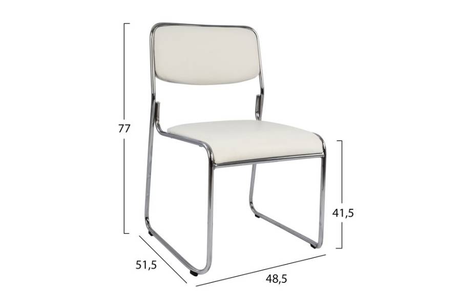 ΚΑΡΕΚΛΑ ΓΡΑΦΕΙΟΥ ΣΥΝΕΡΓΑΣΙΑΣ MABEL HM1019.02 ΣΕ ΧΡΩΜΑ ΛΕΥΚΟ 48,5x51,5x77Yεκ.