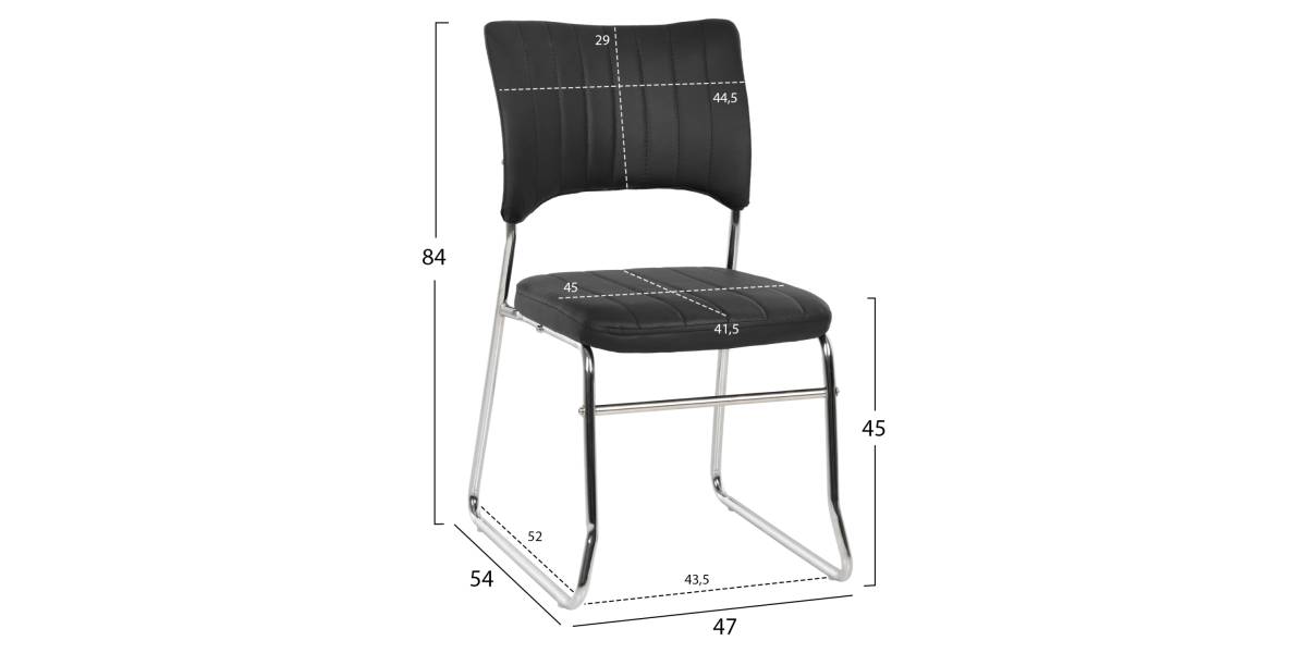 ΚΑΡΕΚΛΑ QUENTI HM1071.01 ΜΑΥΡΗ 47x54x84 εκ.