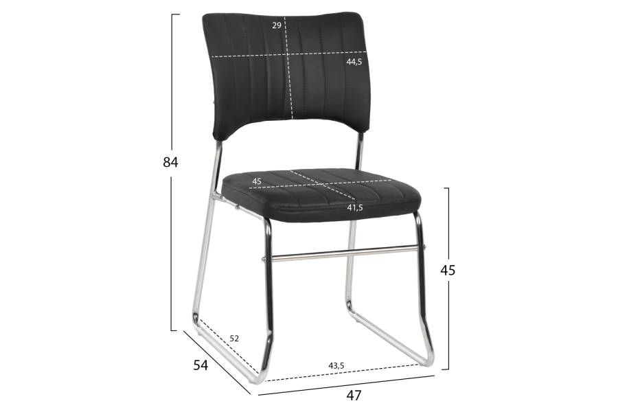 ΚΑΡΕΚΛΑ QUENTI HM1071.01 ΜΑΥΡΗ 47x54x84 εκ.