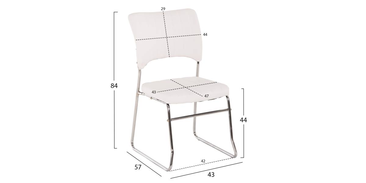 ΚΑΡΕΚΛΑ QUENTI HM1071.02 ΛΕΥΚΗ 52x60x85 εκ.