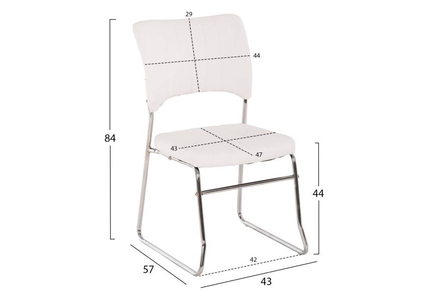 ΚΑΡΕΚΛΑ QUENTI HM1071.02 ΛΕΥΚΗ 52x60x85 εκ.