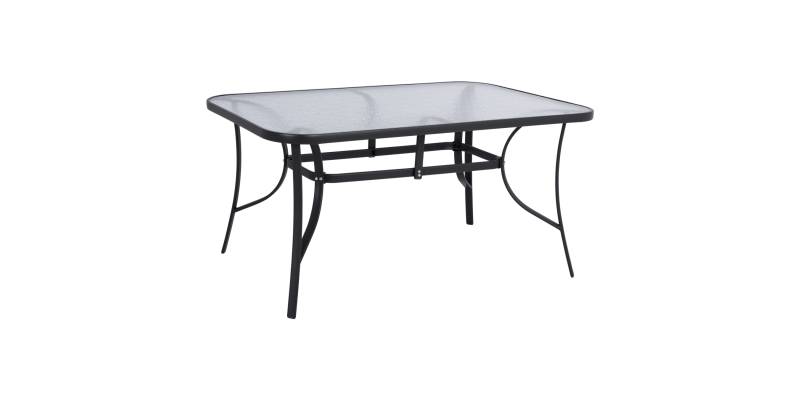 ΤΡΑΠΕΖΙ BRUNO 150X90Χ72Υεκ. ΓΚΡΙ ΜΕΤΑΛΛΙΚΟ ΜΕ ΓΥΑΛΙΝΗ ΕΠΙΦΑΝΕΙΑ HM5145.01