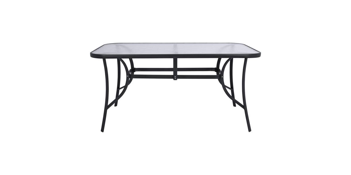 ΤΡΑΠΕΖΙ BRUNO 150X90Χ72Υεκ. ΓΚΡΙ ΜΕΤΑΛΛΙΚΟ ΜΕ ΓΥΑΛΙΝΗ ΕΠΙΦΑΝΕΙΑ HM5145.01