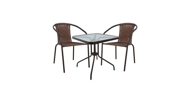 ΣΕΤ ΤΡΑΠΕΖΑΡΙΑ 3ΤΜΧ ΚΑΡΕΚΛΕΣ ΚΑΙ ΤΡΑΠΕΖΙ 70x70 HM5182.02