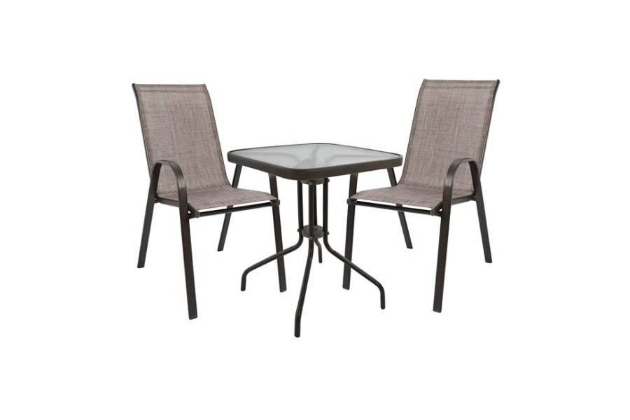 ΣΕΤ ΤΡΑΠΕΖΑΡΙΑ 3ΤΜΧ ΚΑΡΕΚΛΕΣ ΚΑΙ ΤΡΑΠΕΖΙ 60x60 HM5183.02