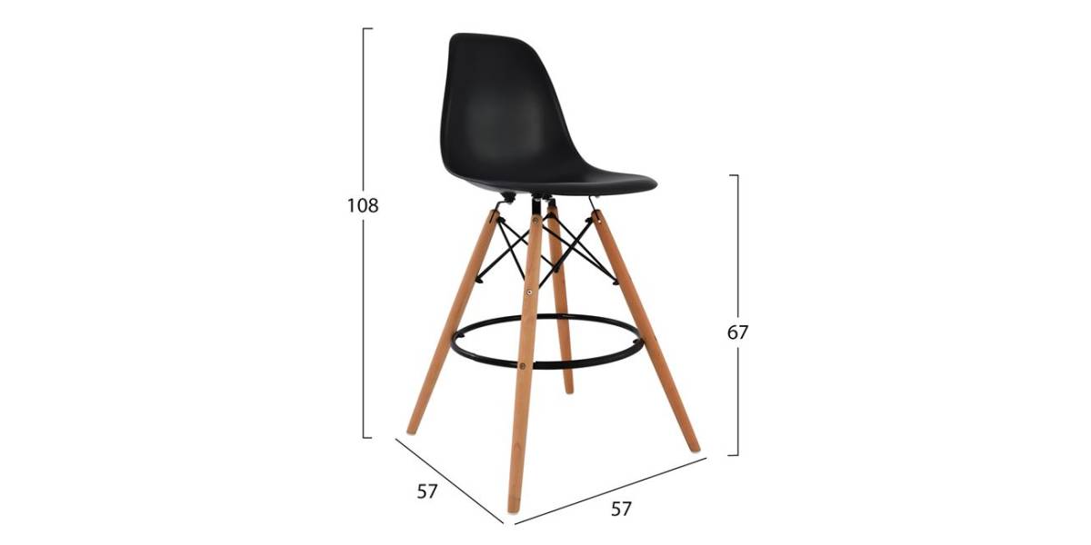 ΣΚΑΜΠΟ ΜΠΑΡ RENATA HM0173.02 ΜΑΥΡΟ 47x50x108Υ εκ.