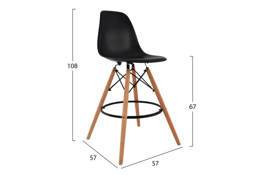 ΣΚΑΜΠΟ ΜΠΑΡ RENATA HM0173.02 ΜΑΥΡΟ 47x50x108Υ εκ.