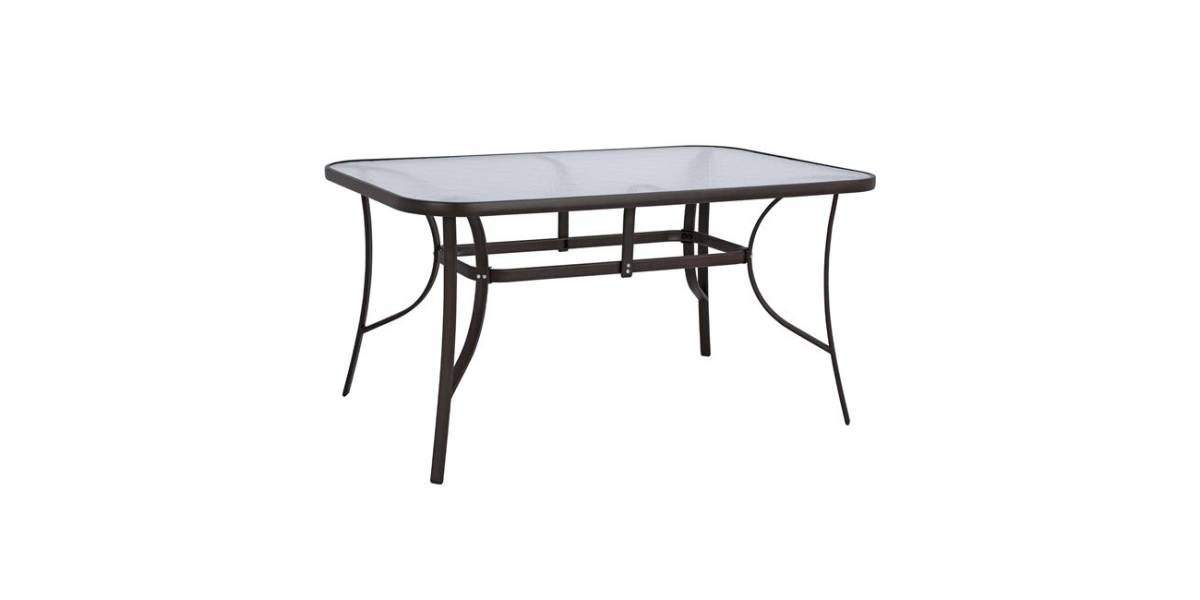 ΤΡΑΠΕΖΙ BRUNO 150X90Χ72Υεκ. ΚΑΦΕ ΜΕΤΑΛΛΙΚΟ ΜΕ ΓΥΑΛΙΝΗ ΕΠΙΦΑΝΕΙΑ HM5145.02