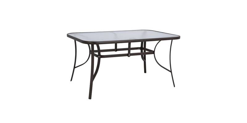 ΤΡΑΠΕΖΙ BRUNO 150X90Χ72Υεκ. ΚΑΦΕ ΜΕΤΑΛΛΙΚΟ ΜΕ ΓΥΑΛΙΝΗ ΕΠΙΦΑΝΕΙΑ HM5145.02
