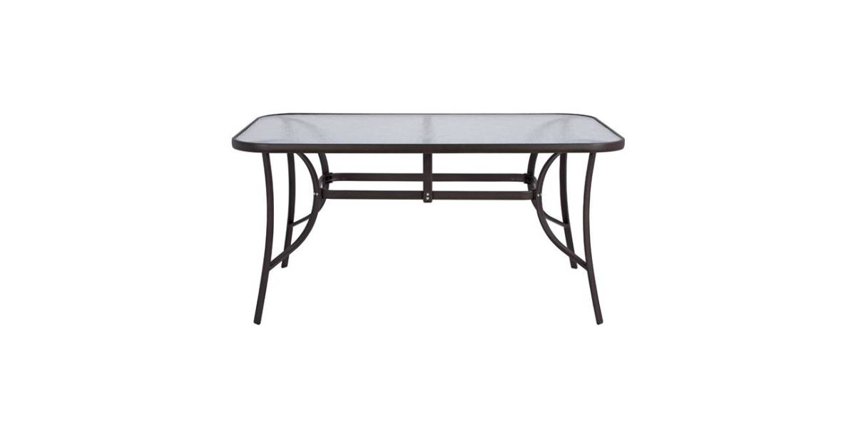 ΤΡΑΠΕΖΙ BRUNO 150X90Χ72Υεκ. ΚΑΦΕ ΜΕΤΑΛΛΙΚΟ ΜΕ ΓΥΑΛΙΝΗ ΕΠΙΦΑΝΕΙΑ HM5145.02