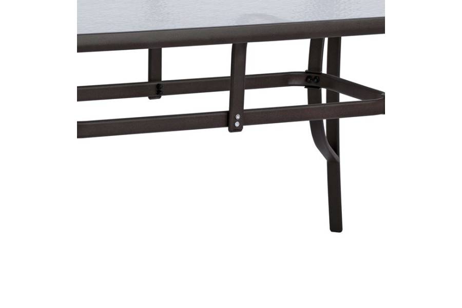 ΤΡΑΠΕΖΙ BRUNO 150X90Χ72Υεκ. ΚΑΦΕ ΜΕΤΑΛΛΙΚΟ ΜΕ ΓΥΑΛΙΝΗ ΕΠΙΦΑΝΕΙΑ HM5145.02