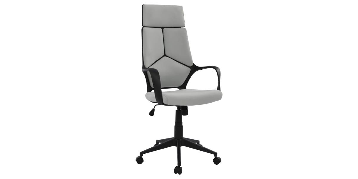 ΚΑΡΕΚΛΑ ΓΡΑΦΕΙΟΥ ANIVIA HM1073.21 ΓΚΡΙ & ΣΚΕΛΕΤΟ ΜΑΥΡΟ 64x61x127 cm
