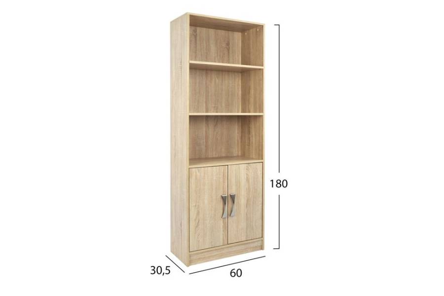 ΒΙΒΛΙΟΘΗΚΗ ΜΕΛΑΜΙΝΗΣ ENSLEY HM2027.03 SONAMA ΜΕ ΧΕΡΟΥΛΙ 60x30x180εκ