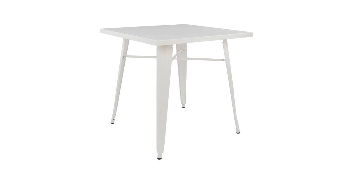 ΤΡΑΠΕΖΙ ΜΕΤΑΛΛΙΚΟ MILK WHITE ΜΑΤ HM0608.21 80X80X76