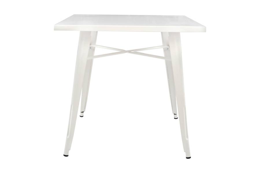 ΤΡΑΠΕΖΙ ΜΕΤΑΛΛΙΚΟ MILK WHITE ΜΑΤ HM0608.21 80X80X76