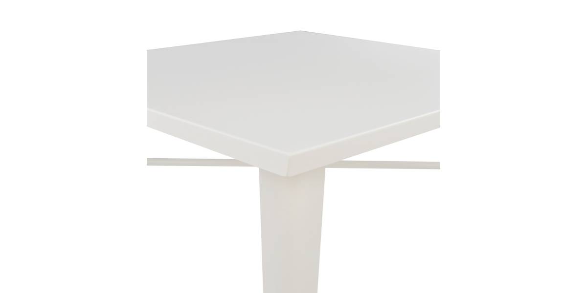 ΤΡΑΠΕΖΙ ΜΕΤΑΛΛΙΚΟ MILK WHITE ΜΑΤ HM0608.21 80X80X76