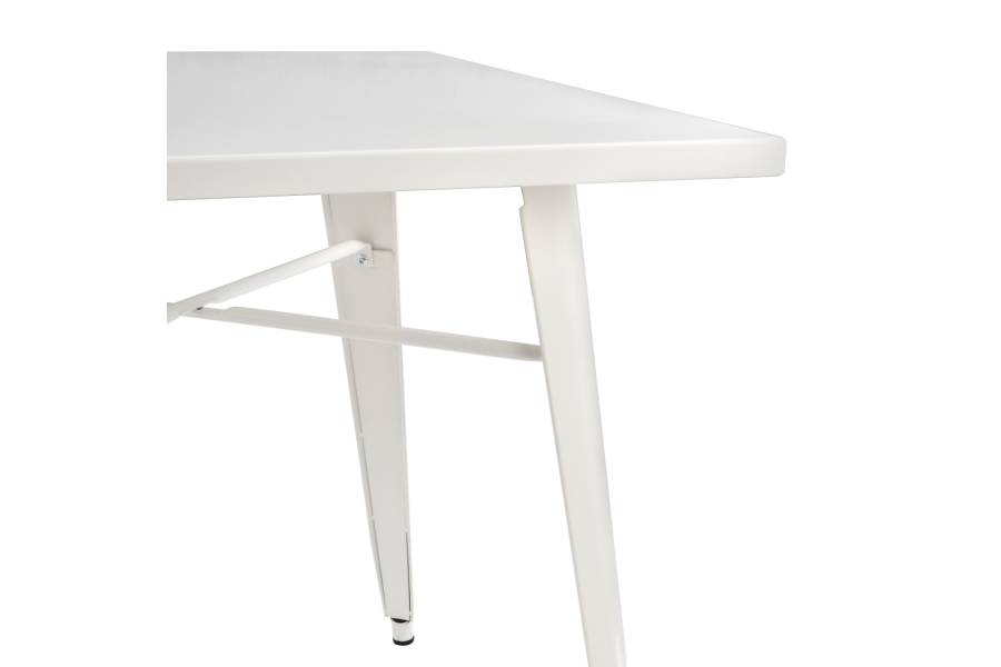 ΤΡΑΠΕΖΙ ΜΕΤΑΛΛΙΚΟ MILK WHITE ΜΑΤ HM0608.21 80X80X76