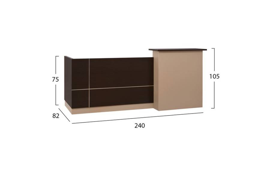 ΓΡΑΦΕΙΟ ΥΠΟΔΟΧΗΣ DALTON HM2068.01 ΜΕΛΑΜΙΝΗ ΣΕ WENGE-ΜΠΕΖ 240x80x106Υεκ.