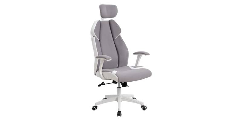 ΚΑΡΕΚΛΑ ΓΡΑΦΕΙΟΥ SALENA HM1086.10 ΣΕ ΓΚΡΙ ΛΕΥΚΟ ΧΡΩΜΑ 65x73x130 εκ.