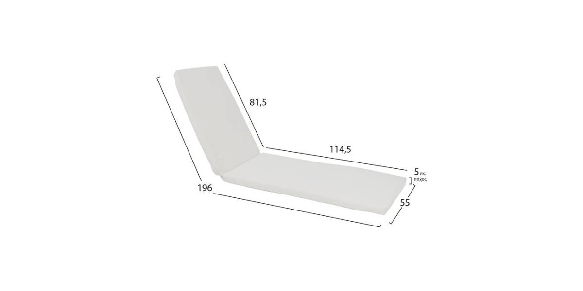 ΜΑΞΙΛΑΡΙ ΞΑΠΛΩΣΤΡΑΣ ΙΟΣ 5εκ. ΜΕ ΕΚΡΟΥ PVC HM5431 196x55x5 cm.