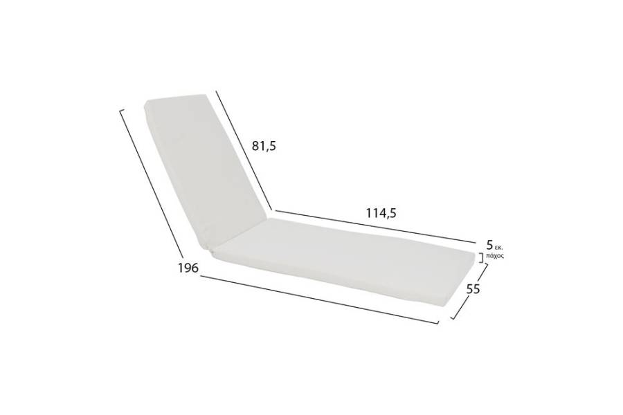 ΜΑΞΙΛΑΡΙ ΞΑΠΛΩΣΤΡΑΣ ΙΟΣ 5εκ. ΜΕ ΕΚΡΟΥ PVC HM5431 196x55x5 cm.