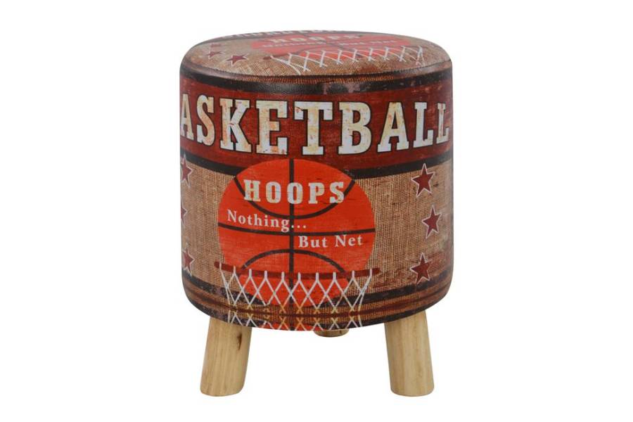ΣΚΑΜΠΩ ΑΠΟ PU ΜΕ 3 ΠΟΔΙΑ ΞΥΛΙΝΑ HM8156 BASKETBALL Φ30Χ38Υεκ.