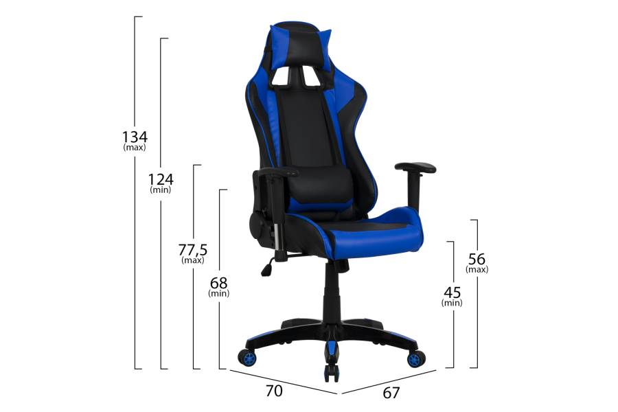 ΠΟΛΥΘΡΟΝΑ ΓΡΑΦΕΙΟΥ GAMING ZAYN HM1056.08 ΜΑΥΡΟ-ΜΠΛΕ PU 67x70x134 cm
