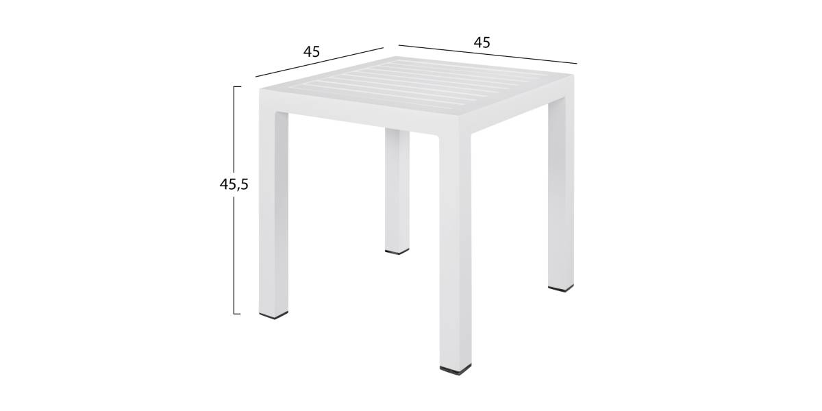 ΤΡΑΠΕΖΙ ΑΛΟΥΜΙΝΙΟΥ QIANA HM5402.01 ΛΕΥΚΟ 45x45x45,5 εκ.