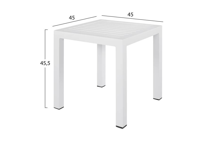 ΤΡΑΠΕΖΙ ΑΛΟΥΜΙΝΙΟΥ QIANA HM5402.01 ΛΕΥΚΟ 45x45x45,5 εκ.