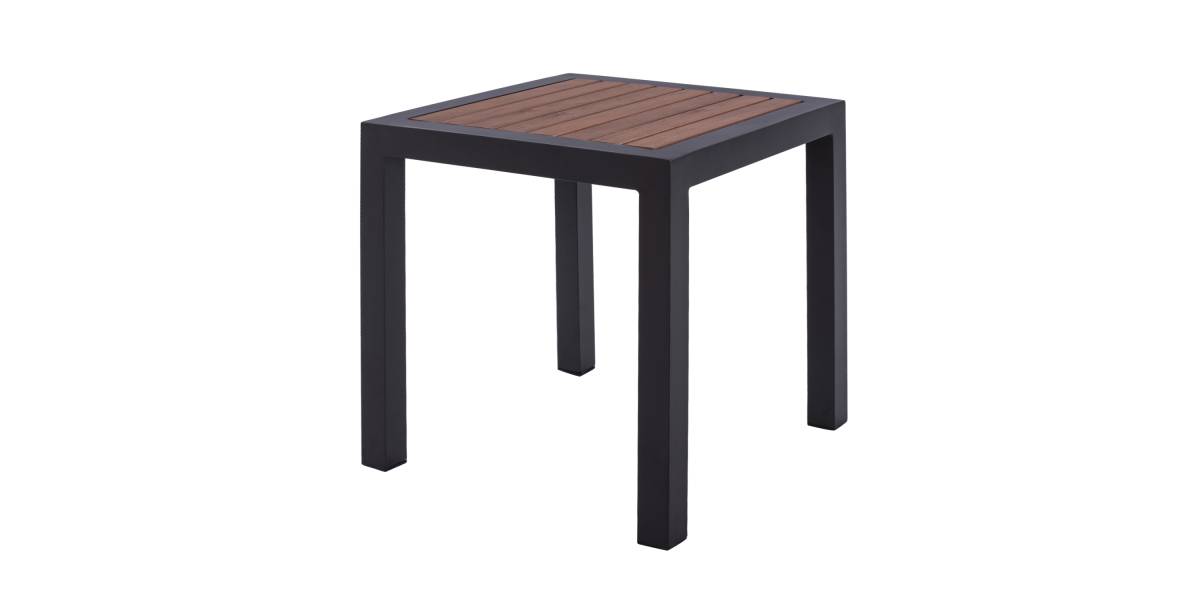 ΤΡΑΠΕΖΙ ΑΛΟΥΜΙΝΙΟΥ SABRA HM5403.02 ΓΚΡΙ ΜΕ POLYWOOD 45Χ45X45,5 εκ.