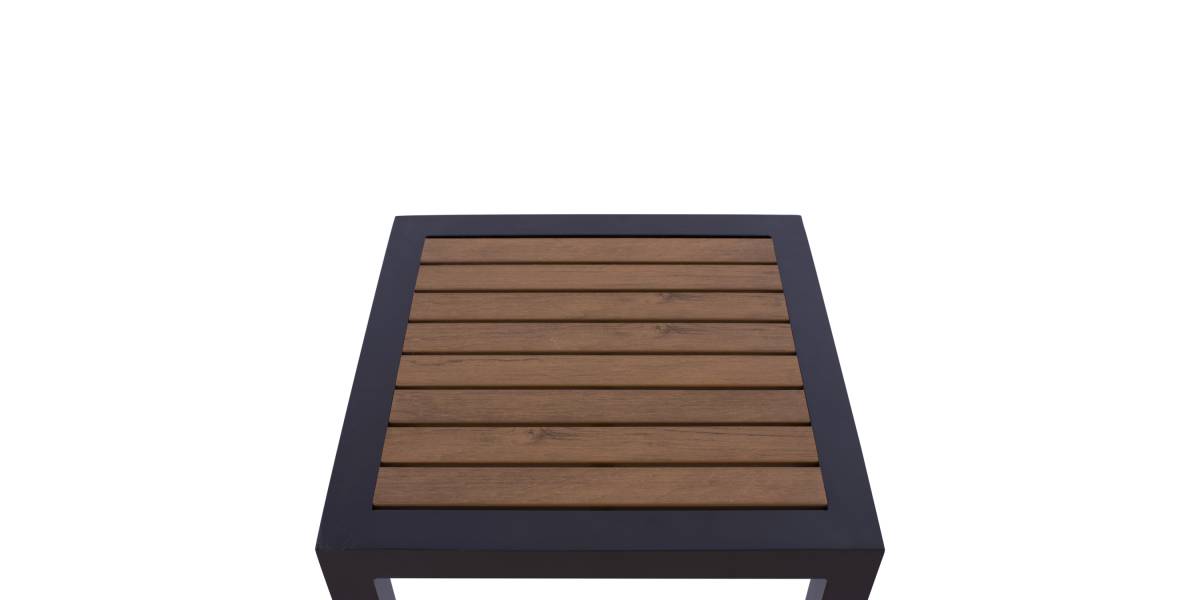 ΤΡΑΠΕΖΙ ΑΛΟΥΜΙΝΙΟΥ SABRA HM5403.02 ΓΚΡΙ ΜΕ POLYWOOD 45Χ45X45,5 εκ.