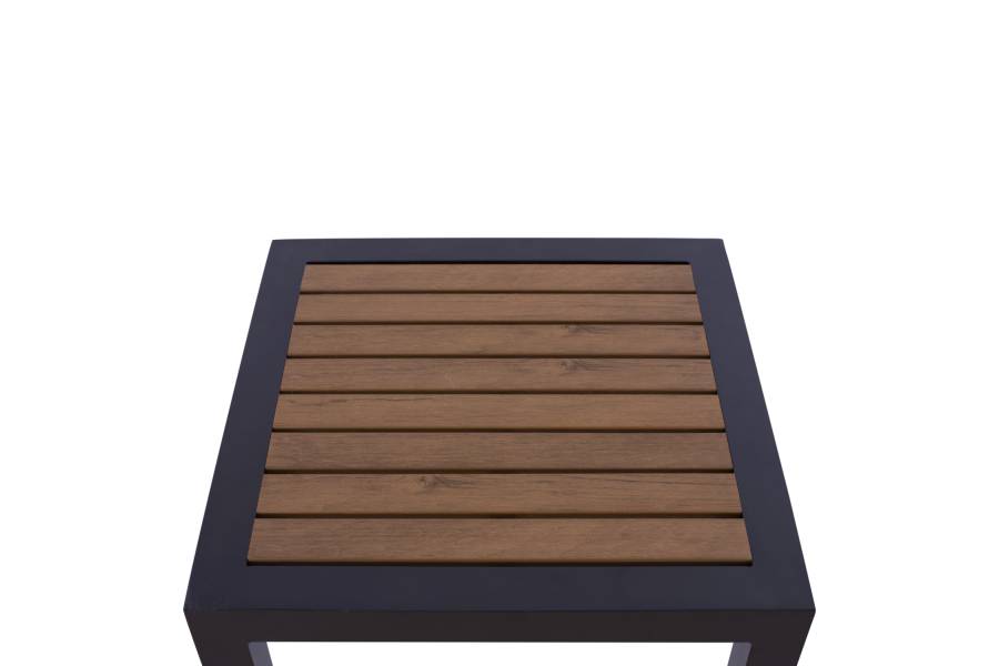 ΤΡΑΠΕΖΙ ΑΛΟΥΜΙΝΙΟΥ SABRA HM5403.02 ΓΚΡΙ ΜΕ POLYWOOD 45Χ45X45,5 εκ.