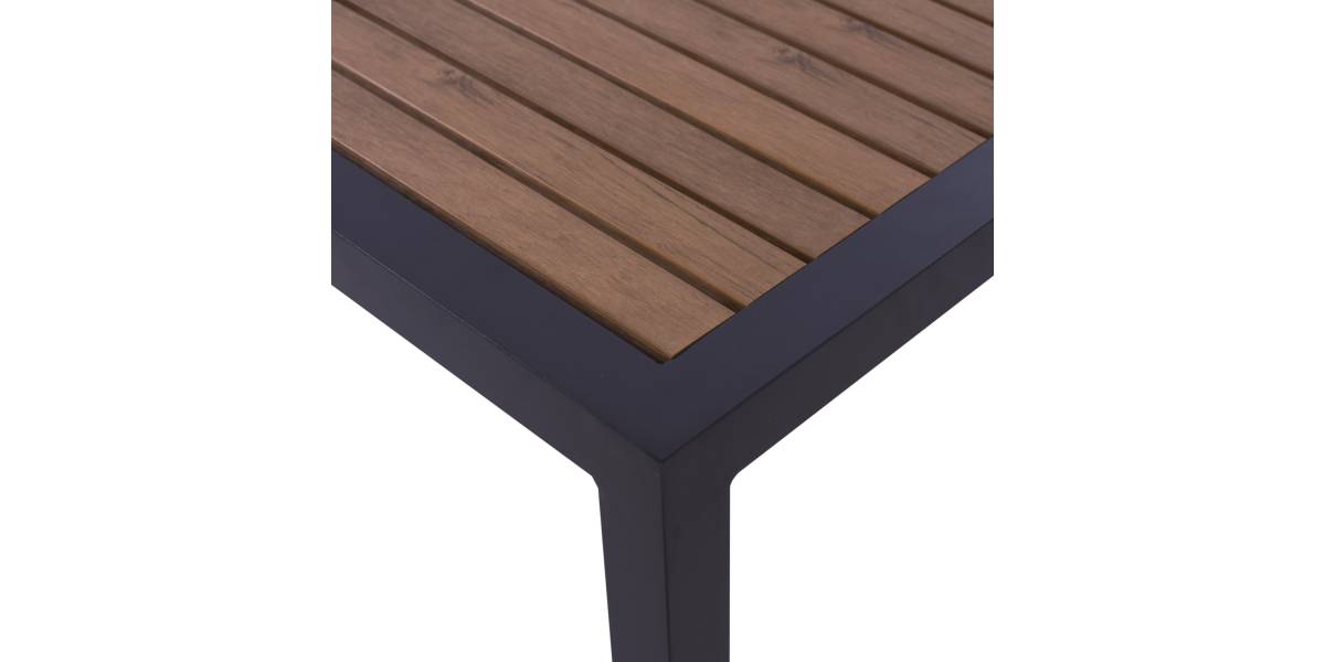 ΤΡΑΠΕΖΙ ΑΛΟΥΜΙΝΙΟΥ SABRA HM5403.02 ΓΚΡΙ ΜΕ POLYWOOD 45Χ45X45,5 εκ.