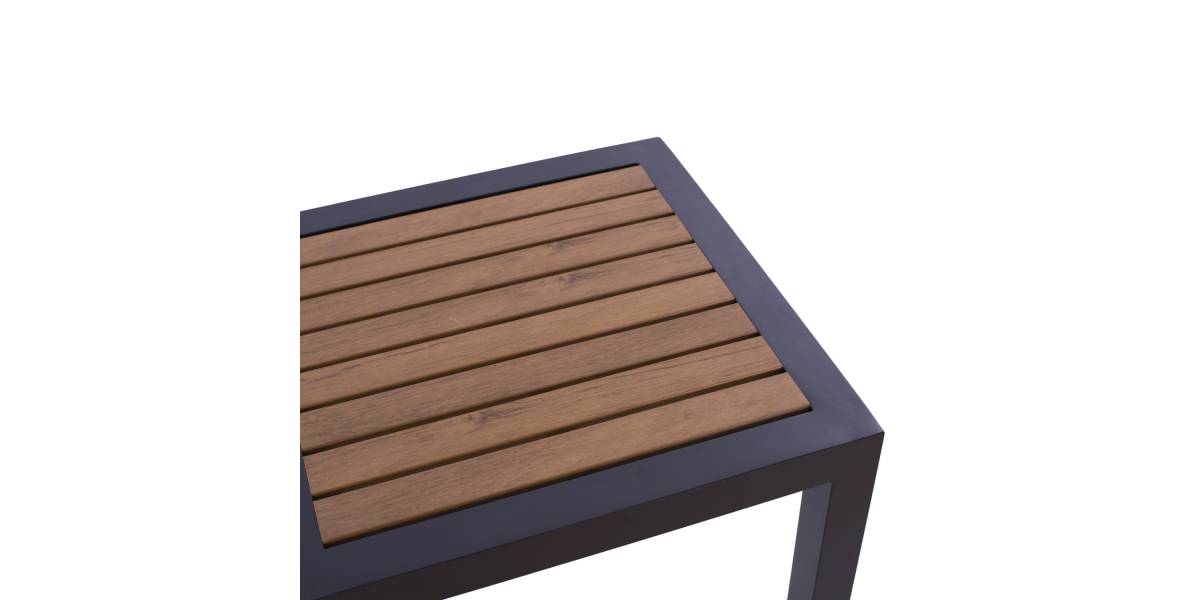 ΤΡΑΠΕΖΙ ΑΛΟΥΜΙΝΙΟΥ SABRA HM5403.02 ΓΚΡΙ ΜΕ POLYWOOD 45Χ45X45,5 εκ.