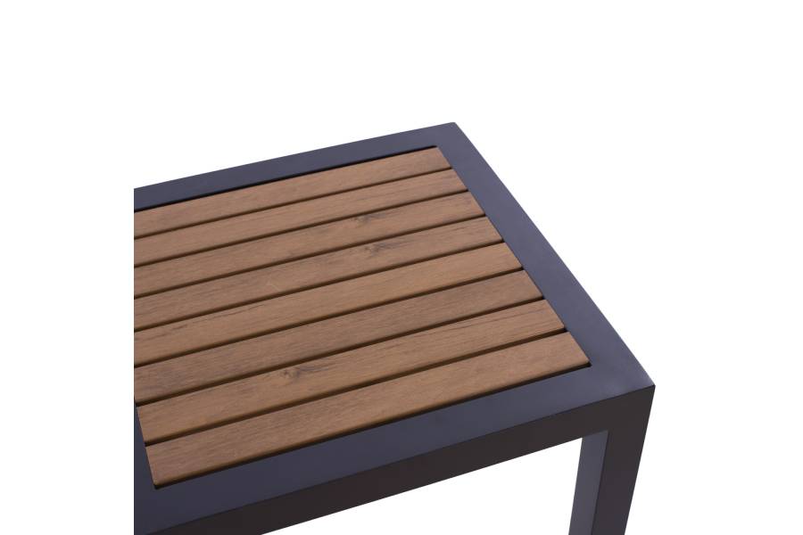 ΤΡΑΠΕΖΙ ΑΛΟΥΜΙΝΙΟΥ SABRA HM5403.02 ΓΚΡΙ ΜΕ POLYWOOD 45Χ45X45,5 εκ.