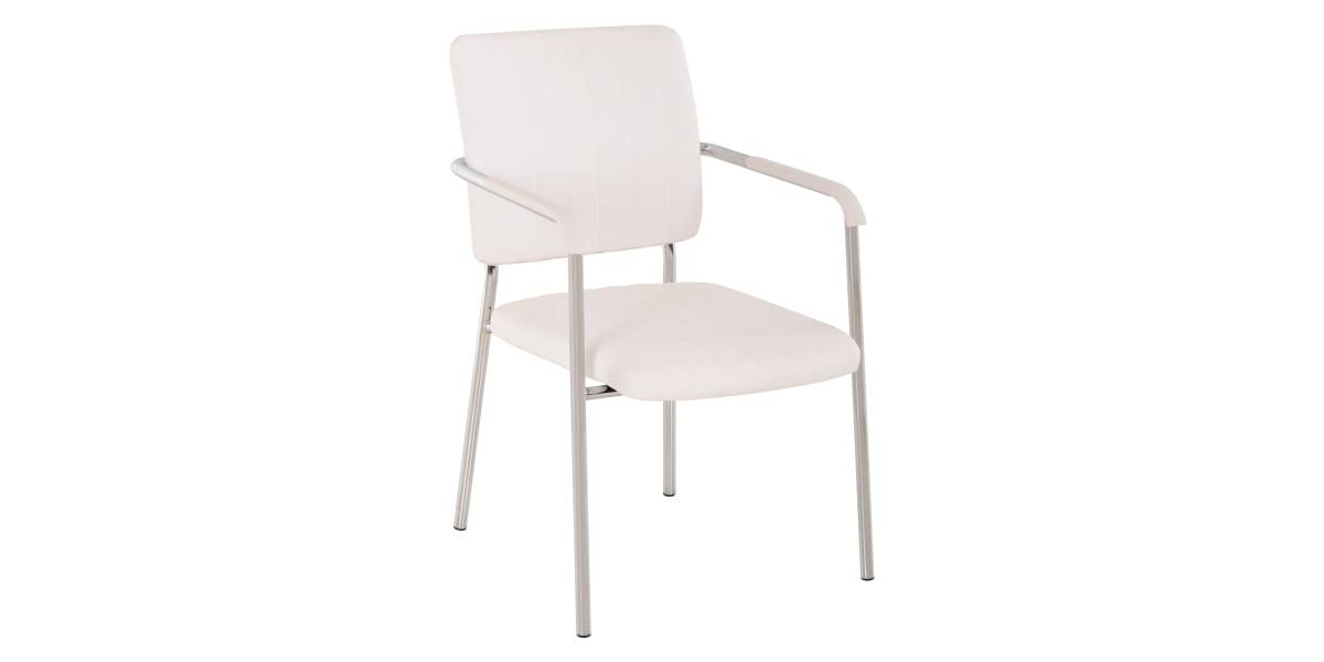 ΚΑΡΕΚΛΑ QUESTA ΜΕ ΜΠΡΑΤΣΑ HM1070.02 ΛΕΥΚΗ 56,5x59x85 cm