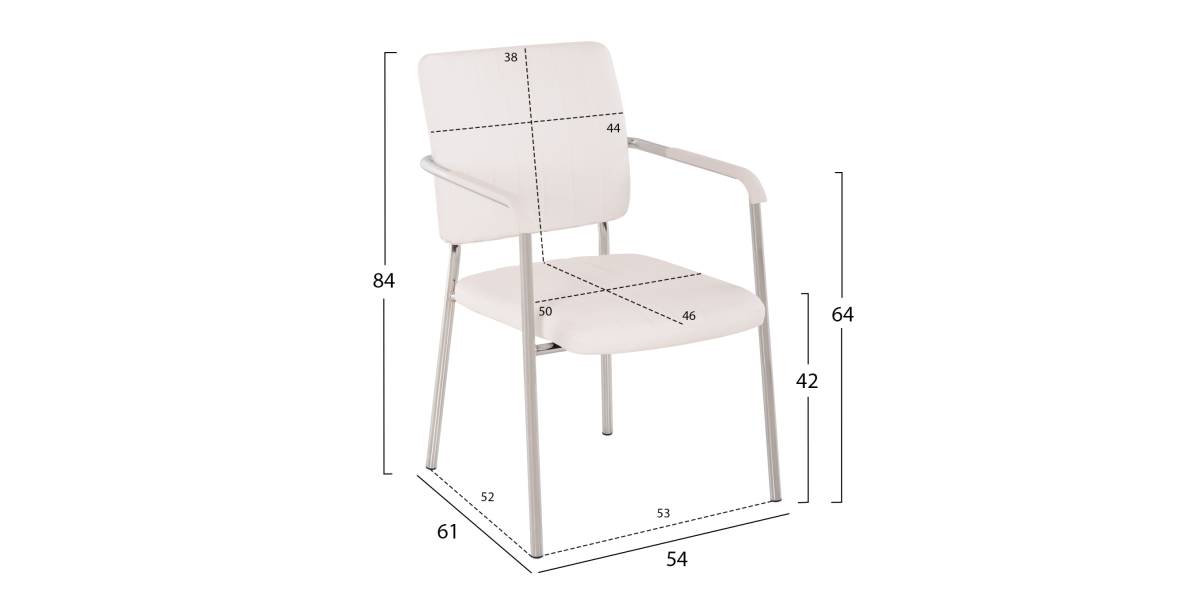 ΚΑΡΕΚΛΑ QUESTA ΜΕ ΜΠΡΑΤΣΑ HM1070.02 ΛΕΥΚΗ 56,5x59x85 cm
