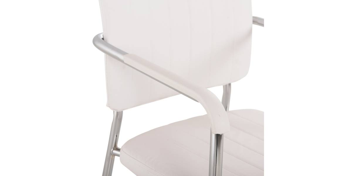 ΚΑΡΕΚΛΑ QUESTA ΜΕ ΜΠΡΑΤΣΑ HM1070.02 ΛΕΥΚΗ 56,5x59x85 cm