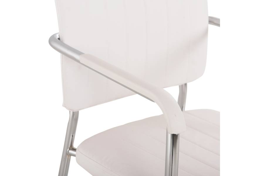 ΚΑΡΕΚΛΑ QUESTA ΜΕ ΜΠΡΑΤΣΑ HM1070.02 ΛΕΥΚΗ 56,5x59x85 cm