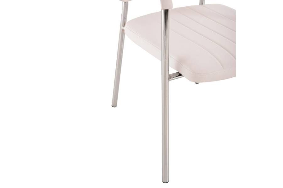 ΚΑΡΕΚΛΑ QUESTA ΜΕ ΜΠΡΑΤΣΑ HM1070.02 ΛΕΥΚΗ 56,5x59x85 cm