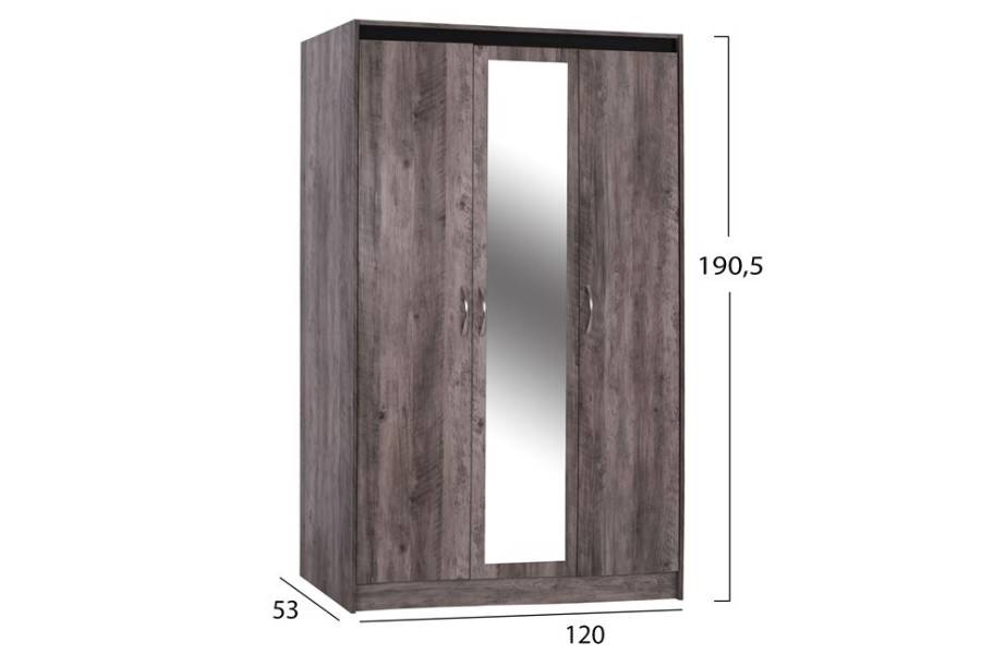ΝΤΟΥΛΑΠΑ JACINTHA 3ΦΥΛΛΗ HM2275 ΜΕ ΚΑΘΡΕΠΤΗ ΧΡΩΜΑ ΣΤΑΧΤΙ 120X53X190,5Υ εκ