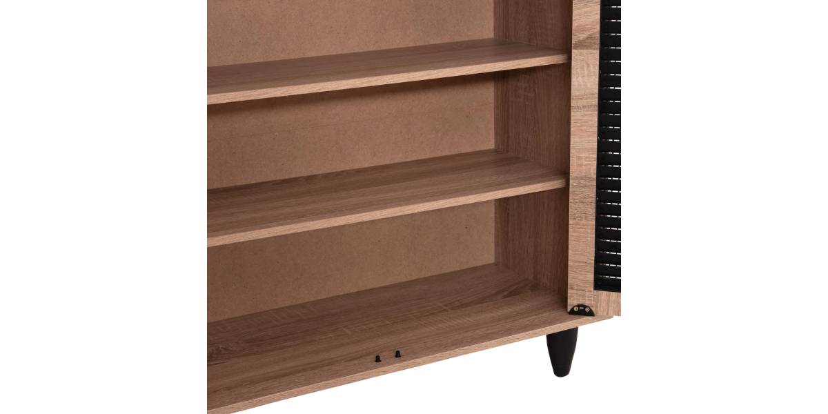 ΠΑΠΟΥΤΣΟΘΗΚΗ ΞΥΛΙΝΗ MCKENNA HM2266.02 ΣΕ ΧΡΩΜΑ SONAMA-ΜΑΥΡΟ 77x30x69Υεκ.