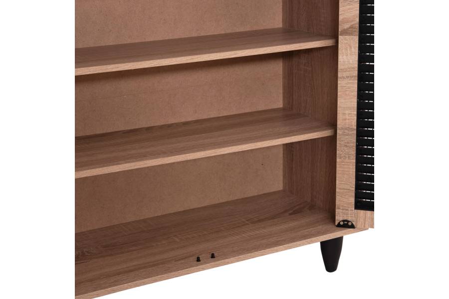 ΠΑΠΟΥΤΣΟΘΗΚΗ ΞΥΛΙΝΗ MCKENNA HM2266.02 ΣΕ ΧΡΩΜΑ SONAMA-ΜΑΥΡΟ 77x30x69Υεκ.