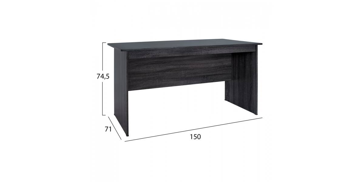 ΓΡΑΦΕΙΟ ΜΕΛΑΜΙΝΗΣ HAYDEN 150x71x74,5 HM2284.01 ΣΕ ΑΝΘΡΑΚΙ ΧΡΩΜΑ