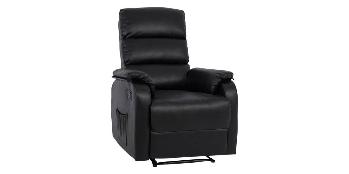 ΠΟΛΥΘΡΟΝΑ RELAX ΜΕ ΜΗΧΑΝΙΣΜΟ MASSAGE HM8316.01 ΜΑΥΡΟ PU 78x97x97 εκ.